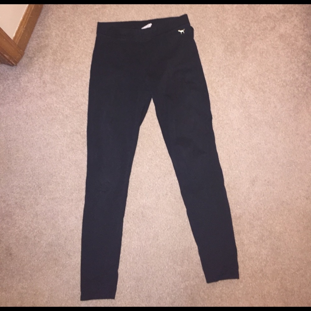 Victoria's Secret pink basic black leggings