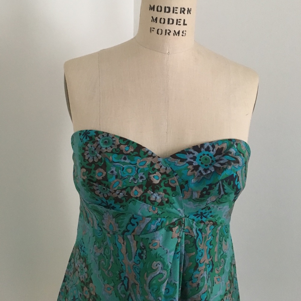 J.crew Factory Printed Strapless Sweetheart Dress - Picture 3 of 4