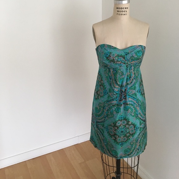 J. Crew Factory Dresses & Skirts - J.crew Factory Printed Strapless Sweetheart Dress