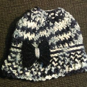 Variegated zebra messy bun hat with sparkles bow!