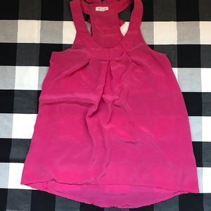 UO silk racerback ruffle tank