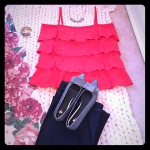 Old Navy Red Tiered Top