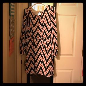 A black and red cheveron dress. Size large.