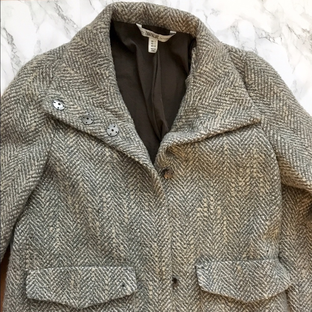 Zara Grey & Cream Peacoat - Picture 1 of 5