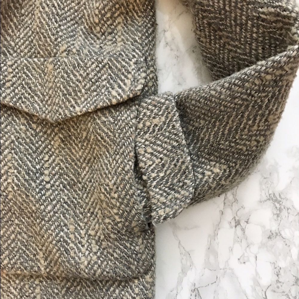 Zara Grey & Cream Peacoat - Picture 4 of 5