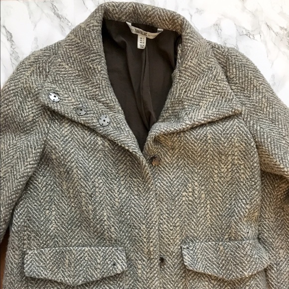 Zara Jackets & Blazers - Zara Grey & Cream Peacoat