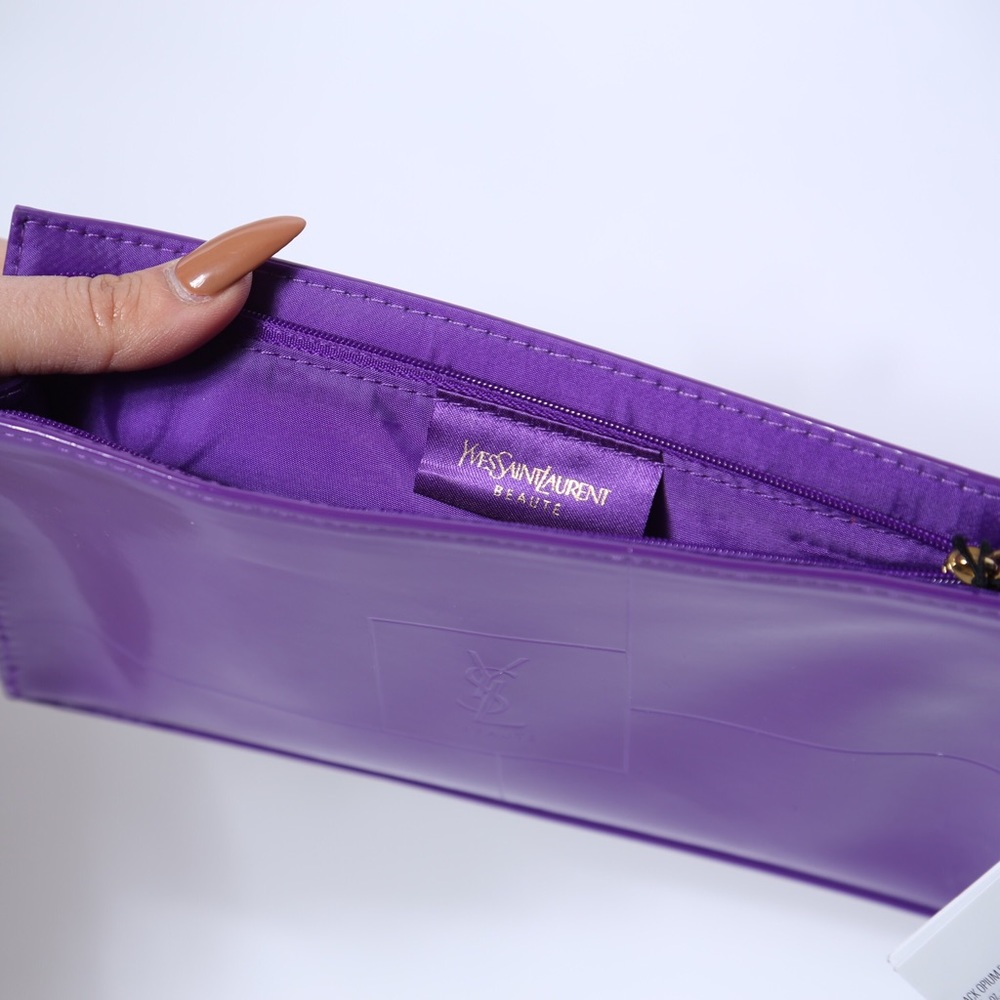 YSL / Yves Saint Laurent purple make up bag - Picture 2 of 2