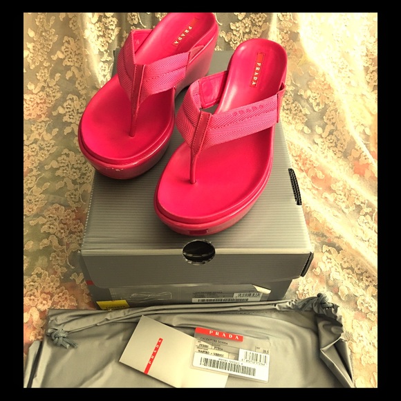 Prada Shoes - Hot Pink Prada Sandals