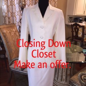 Pilar Rossi Suit. Jacket/Skirt size 4. White