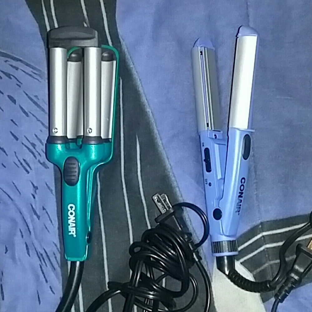 Hair crimper and Hair straightener with curler