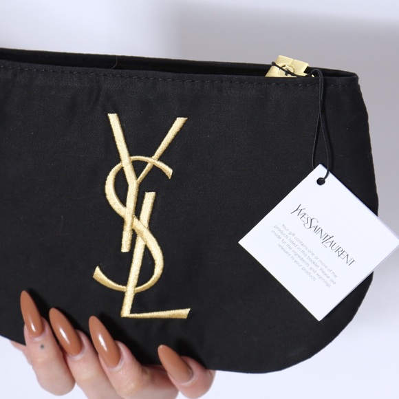 YSL Yves Saint Laurent black & gold make up bag - Picture 2 of 3