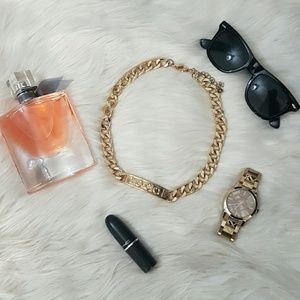 Cuban link Chain bar necklace