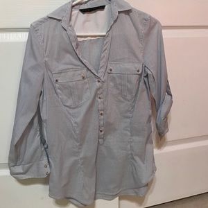 Zara 3/4 button up top!