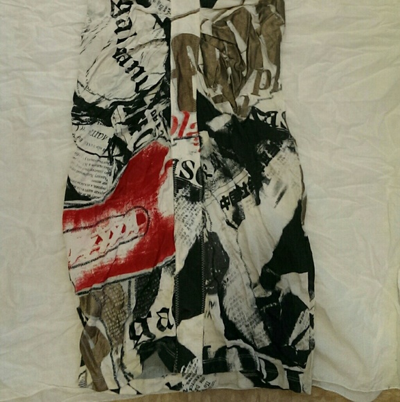 John Galliano Christian Dior Newspaper Print Dress - Picture 2 of 3