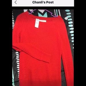 The loft red knit sweater