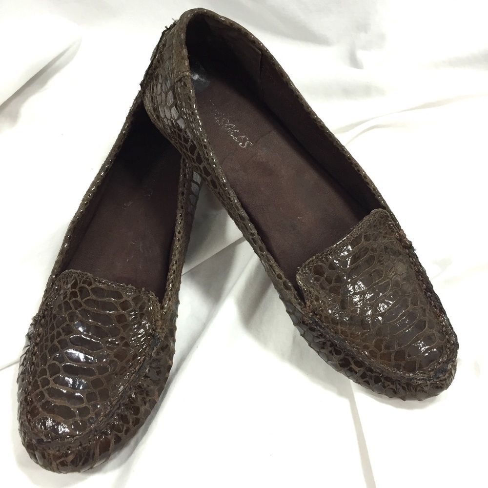 Aerosoles Croc Embossed Leather Loafers