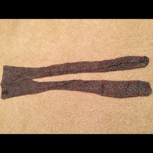 Multicolored dot textured fishnet stockings tights