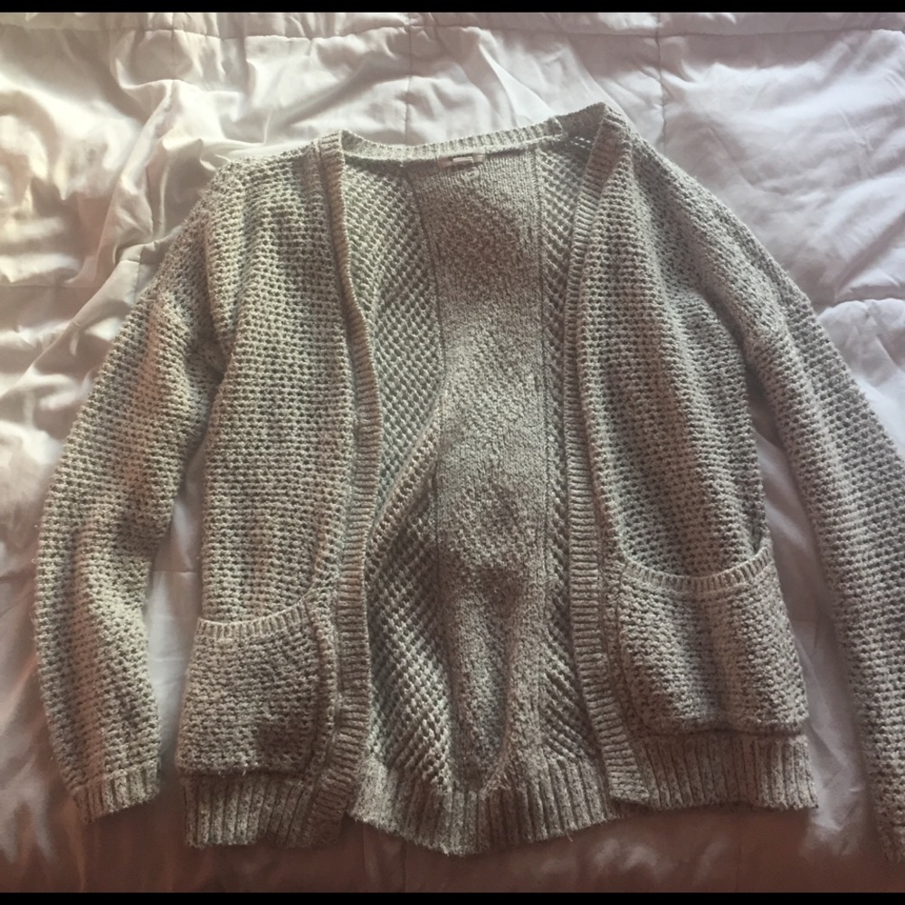white/grey cardigan