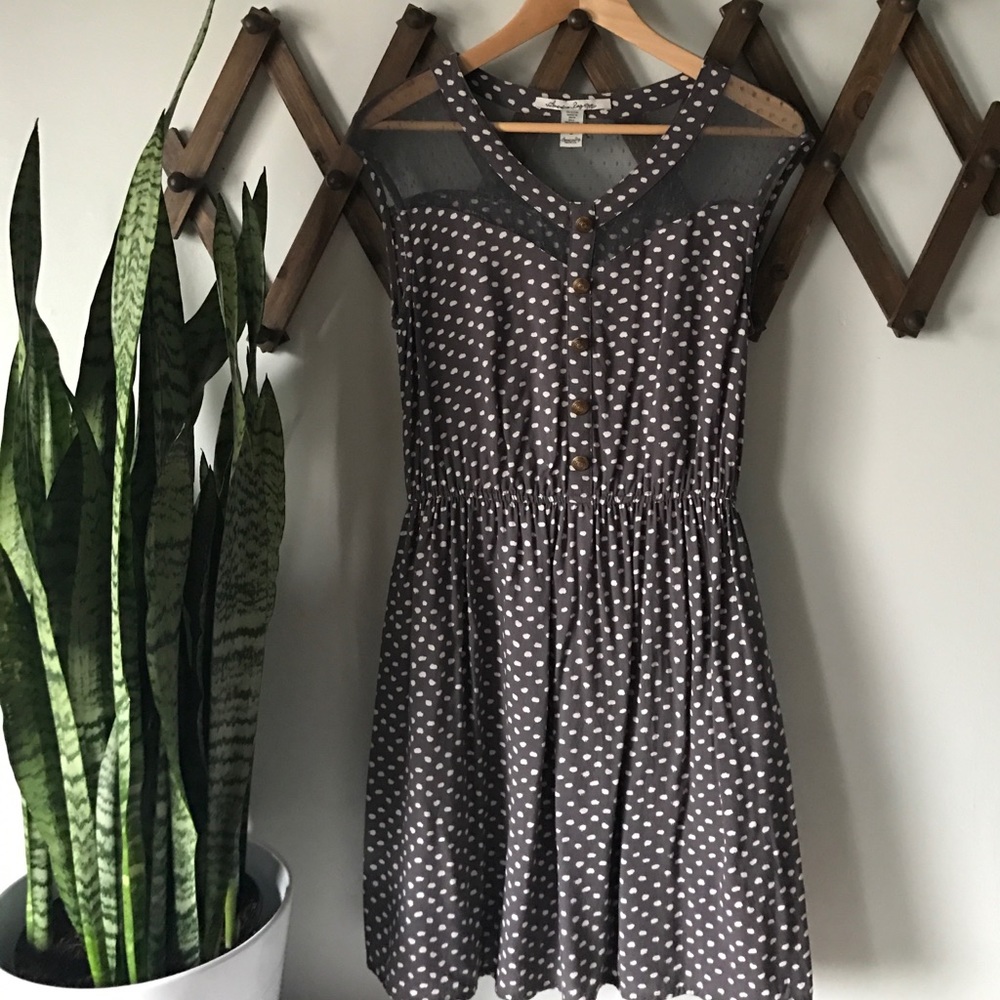 American Rag Grey Polka Dot Dress