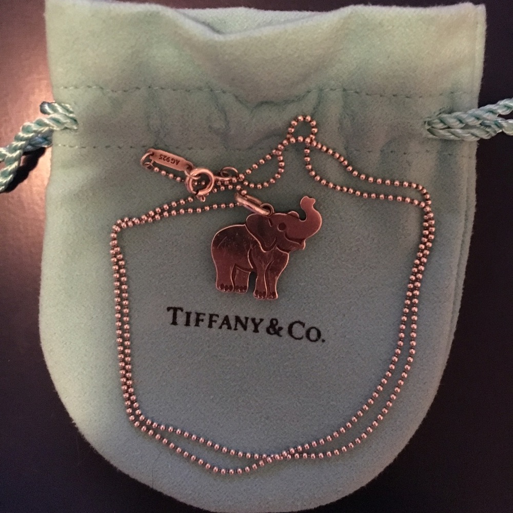 Tiffany & Co. elephant pendant and chain