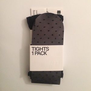 H&M polka dot black tights