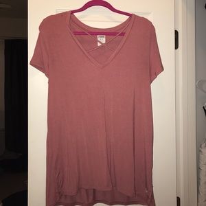 Pink VS lace up top
