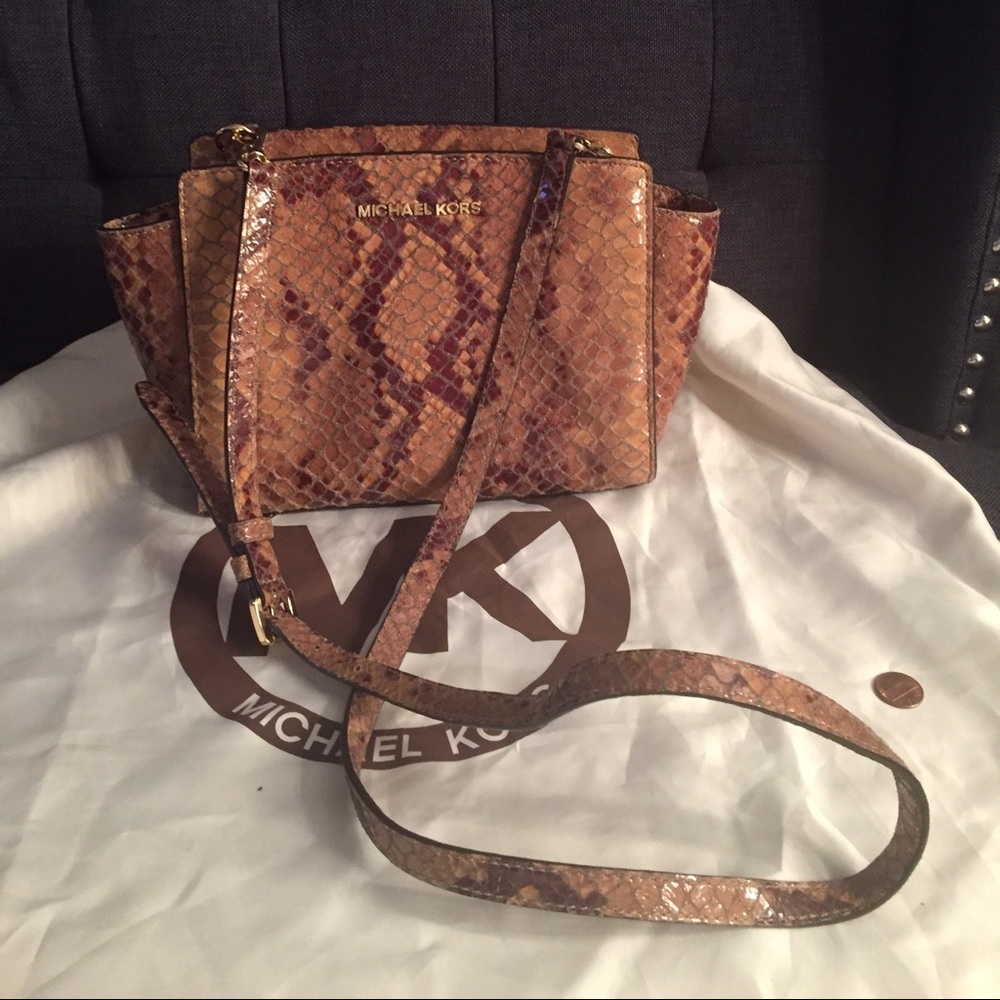 Michael Kors Snake Embossed Satchel