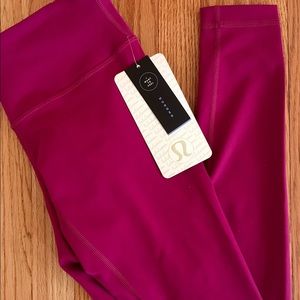 NWT Lululemon Wunder Under III full length fuschia