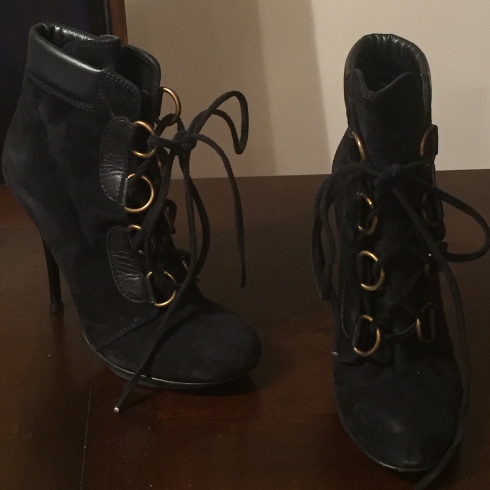 Giuseppe suede tie up booties
