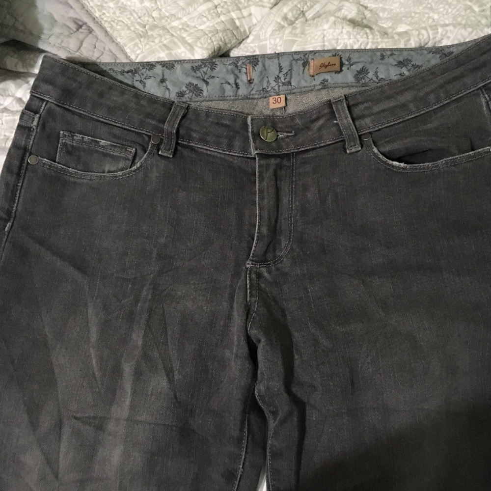 Paige Grey Distressed Denim Jeans Size 30