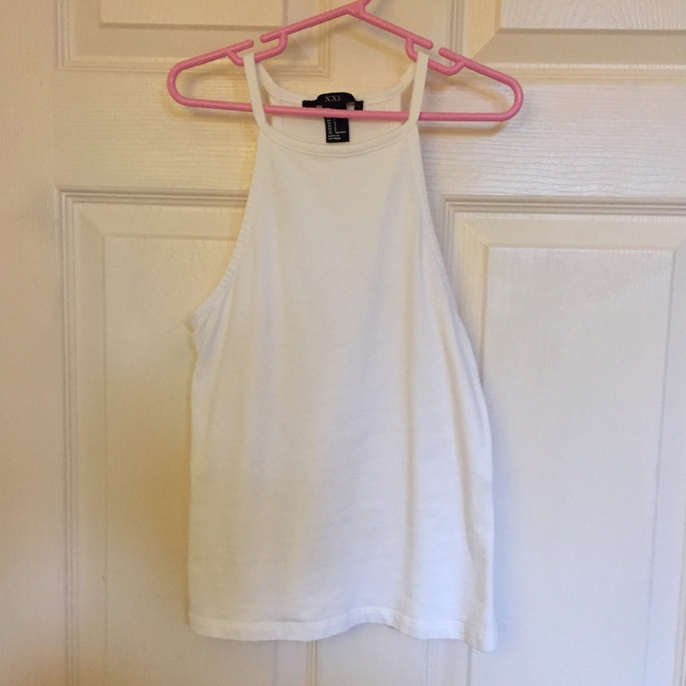 White halter tank top