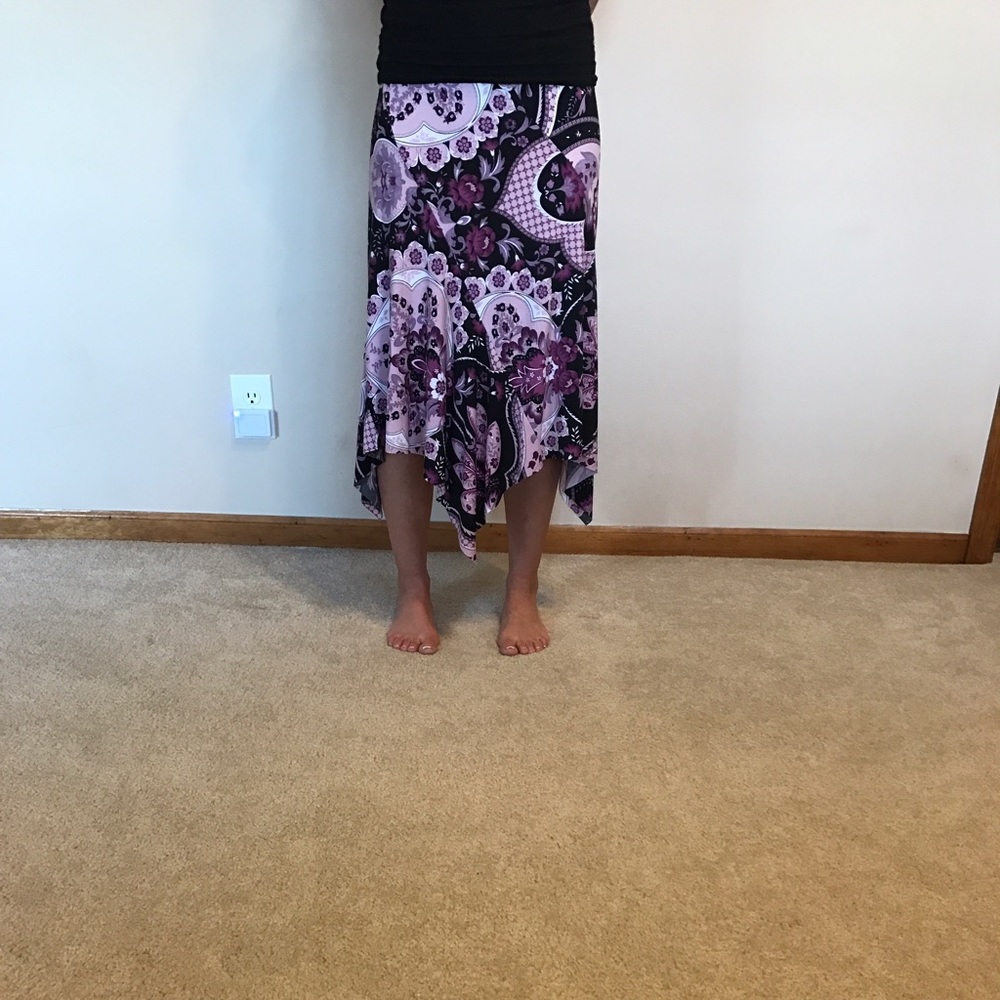 Floral Asymmetrical Skirt