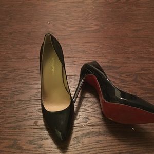 Black red bottom shoes