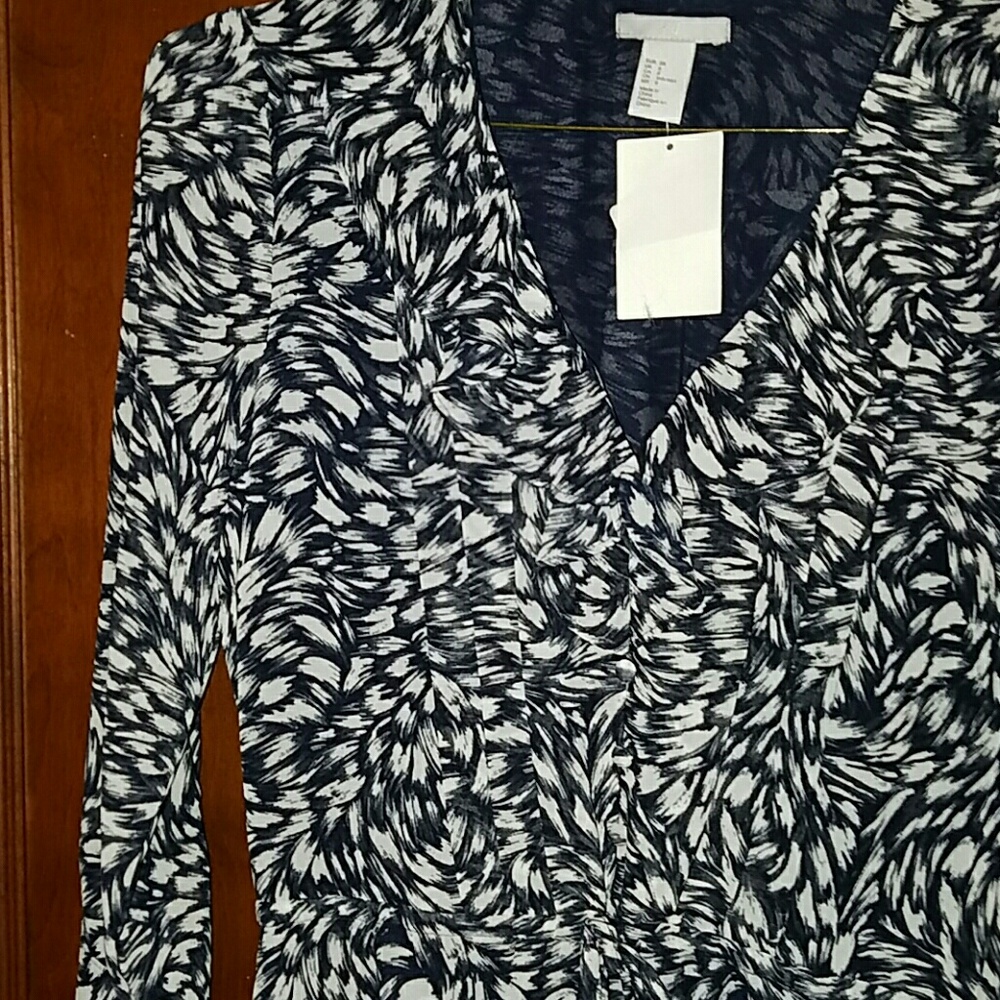 Navy blue and white ruffly dress - Picture 2 of 3