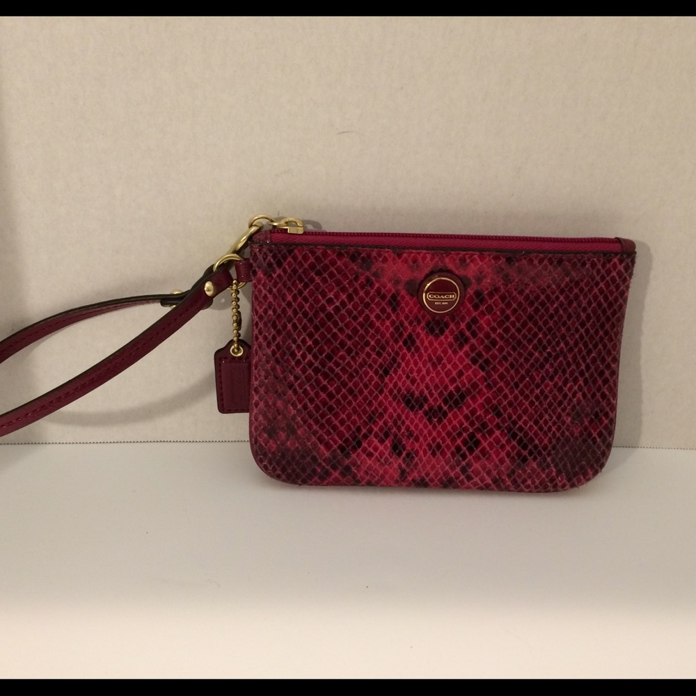 HOLD! Coach Snakeskin Wristlet