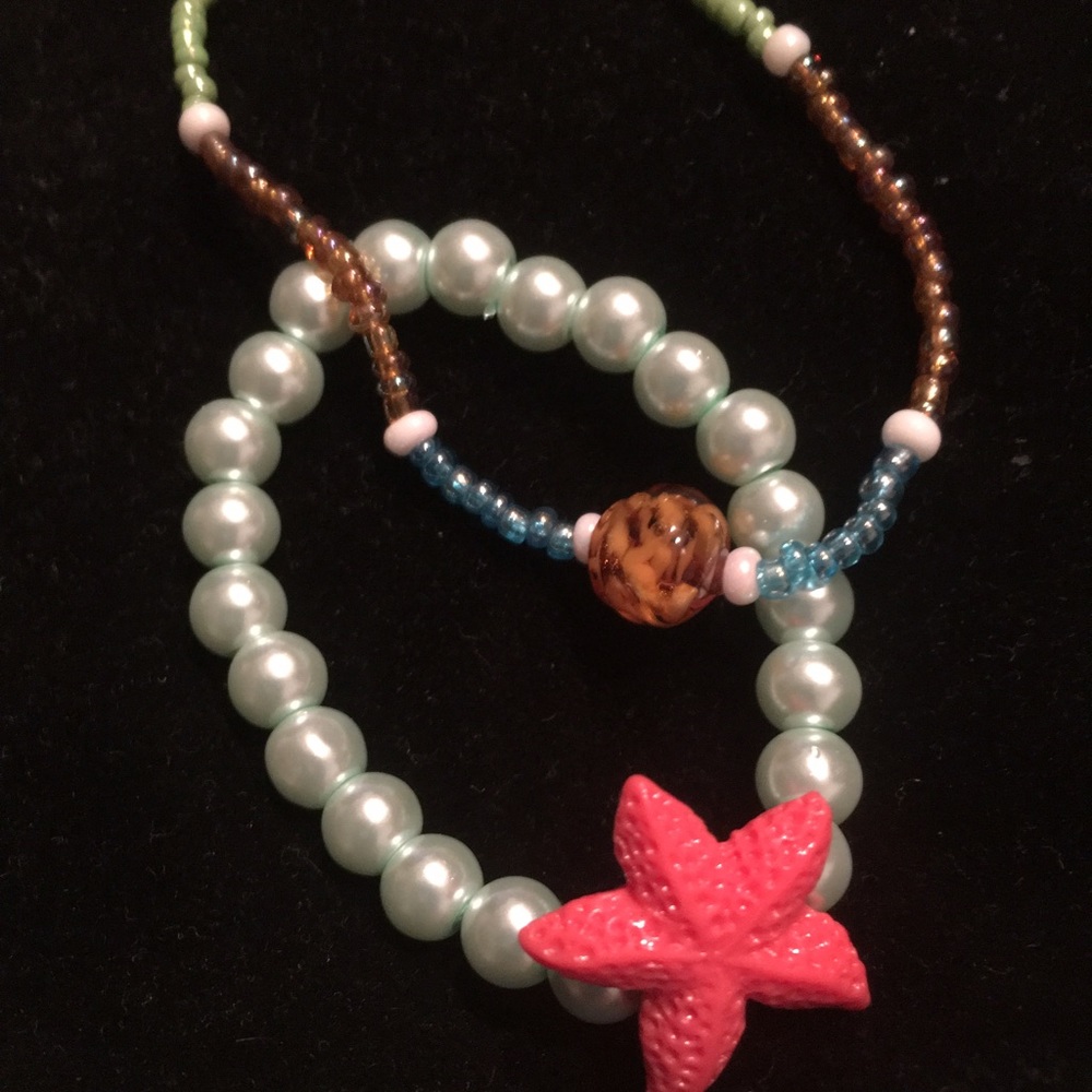 Set of two beach theme stretch bracelets