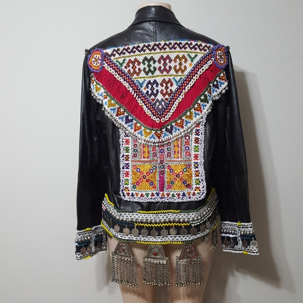 NEW! RARE FIND!! Kuchi/ tribal 100% leather jacket - Picture 1 of 8