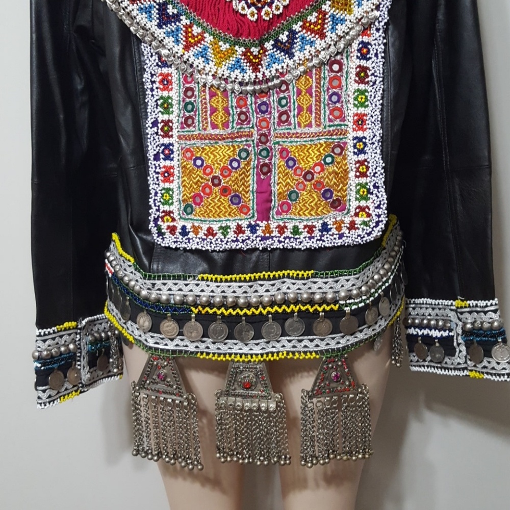 NEW! RARE FIND!! Kuchi/ tribal 100% leather jacket - Picture 3 of 8