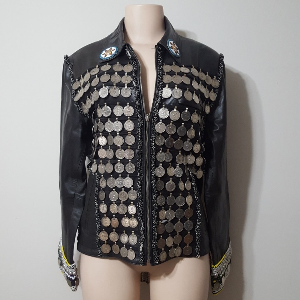 NEW! RARE FIND!! Kuchi/ tribal 100% leather jacket - Picture 6 of 8