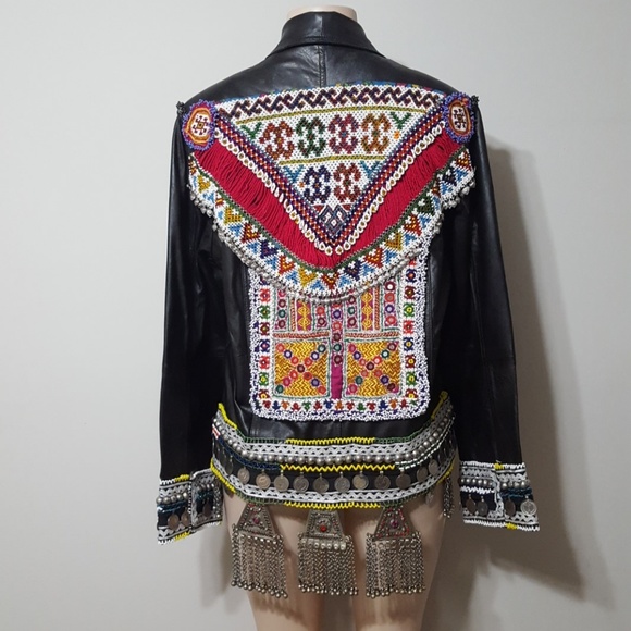Rare Jackets & Blazers - NEW! RARE FIND!! Kuchi/ tribal 100% leather jacket