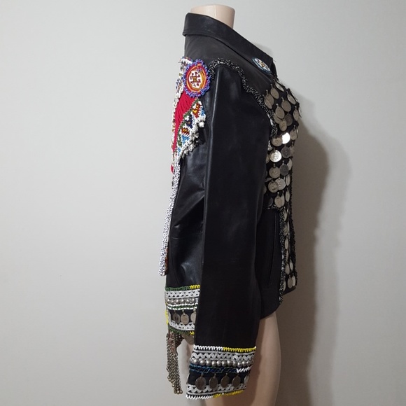 NEW! RARE FIND!! Kuchi/ tribal 100% leather jacket - Picture 5 of 8