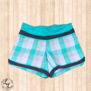 🍋 Lululemon Blue Lagoon Plaid Shorts