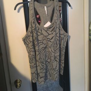Fabletics grey roses racerback XL