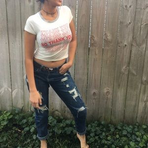 thank u/no thank u crop top