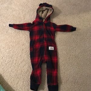 Warm red and blue one piece