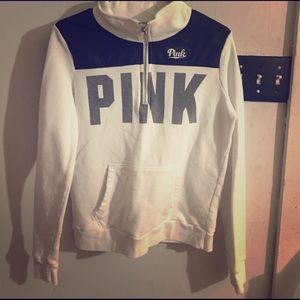 White and black quarter zip up