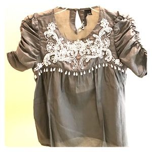 Gray beaded blouse
