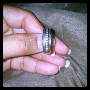 Size 10.5 Men's 14k white gold diamond ring