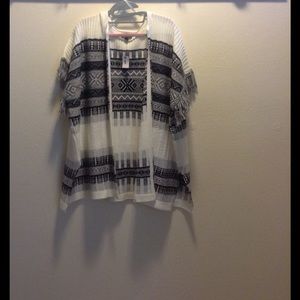 Black on white cardigan