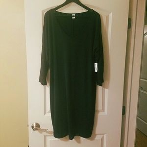 Black Jersey Knit Shift Dress Large Tall